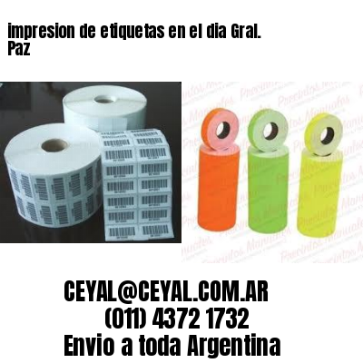 impresion de etiquetas en el dia Gral. Paz