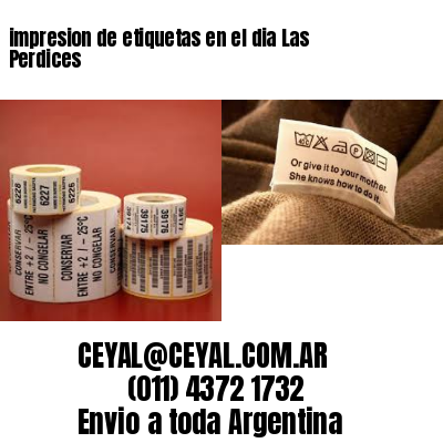 impresion de etiquetas en el dia Las Perdices