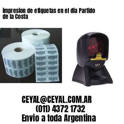 impresion de etiquetas en el dia Partido de la Costa