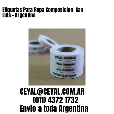 Etiquetas Para Ropa Composicion  San Luis - Argentina