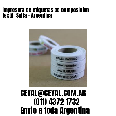 impresora de etiquetas de composicion textil  Salta – Argentina
