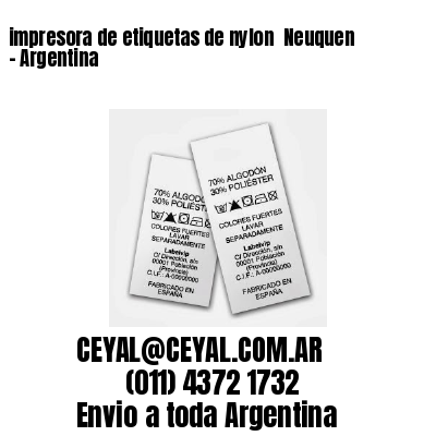 impresora de etiquetas de nylon  Neuquen – Argentina