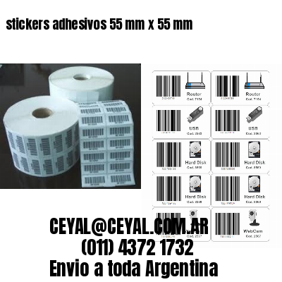 stickers adhesivos 55 mm x 55 mm