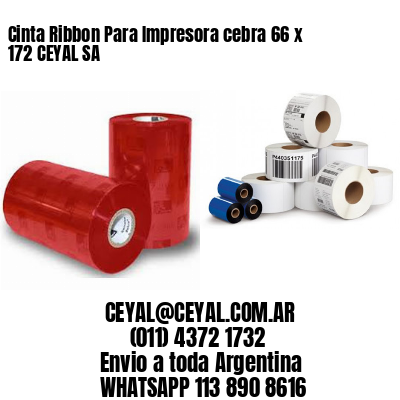 Cinta Ribbon Para Impresora cebra 66 x 172 CEYAL SA