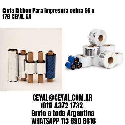Cinta Ribbon Para Impresora cebra 66 x 179 CEYAL SA