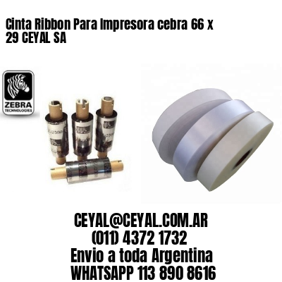 Cinta Ribbon Para Impresora cebra 66 x 29 CEYAL SA