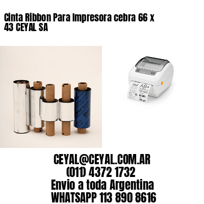 Cinta Ribbon Para Impresora cebra 66 x 43 CEYAL SA