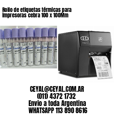 Rollo de etiquetas térmicas para impresoras cebra 100 x 100Mm