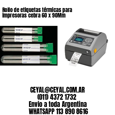 Rollo de etiquetas térmicas para impresoras cebra 60 x 90Mm