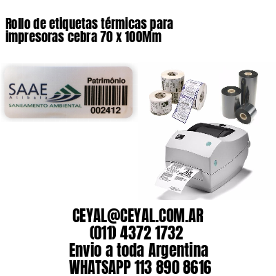 Rollo de etiquetas térmicas para impresoras cebra 70 x 100Mm