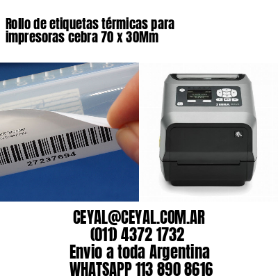 Rollo de etiquetas térmicas para impresoras cebra 70 x 30Mm