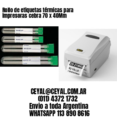 Rollo de etiquetas térmicas para impresoras cebra 70 x 40Mm