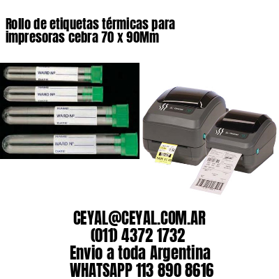 Rollo de etiquetas térmicas para impresoras cebra 70 x 90Mm