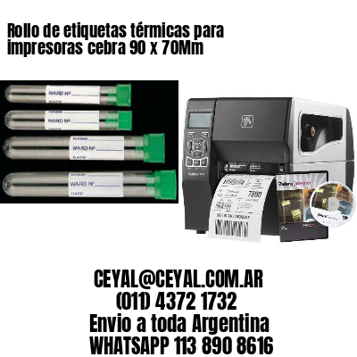 Rollo de etiquetas térmicas para impresoras cebra 90 x 70Mm