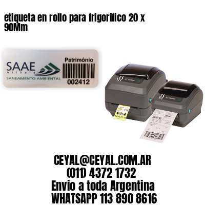 etiqueta en rollo para frigorifico 20 x 90Mm