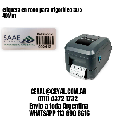 etiqueta en rollo para frigorifico 30 x 40Mm