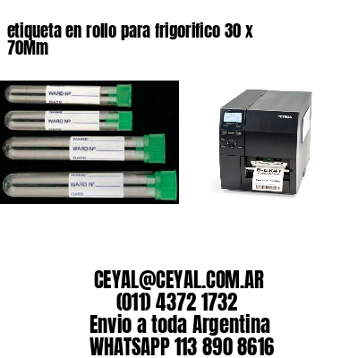 etiqueta en rollo para frigorifico 30 x 70Mm