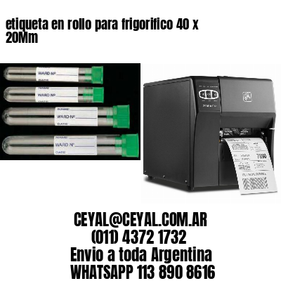 etiqueta en rollo para frigorifico 40 x 20Mm
