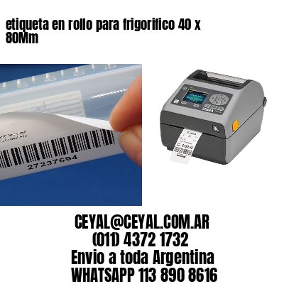 etiqueta en rollo para frigorifico 40 x 80Mm