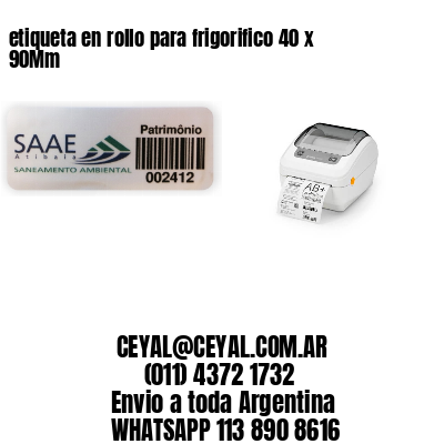 etiqueta en rollo para frigorifico 40 x 90Mm