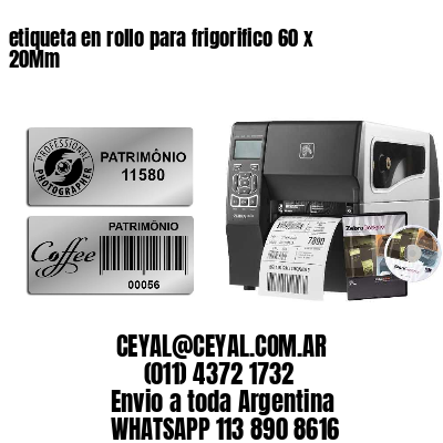 etiqueta en rollo para frigorifico 60 x 20Mm