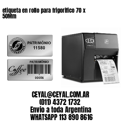 etiqueta en rollo para frigorifico 70 x 50Mm