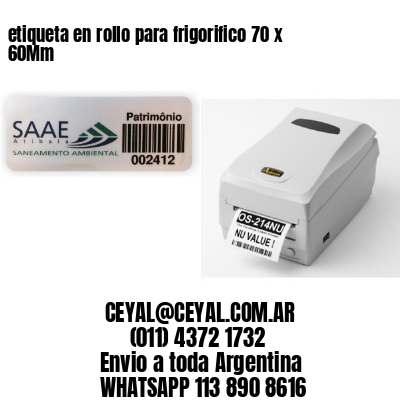 etiqueta en rollo para frigorifico 70 x 60Mm