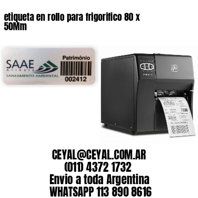 etiqueta en rollo para frigorifico 80 x 50Mm