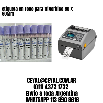etiqueta en rollo para frigorifico 80 x 60Mm