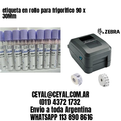 etiqueta en rollo para frigorifico 90 x 30Mm