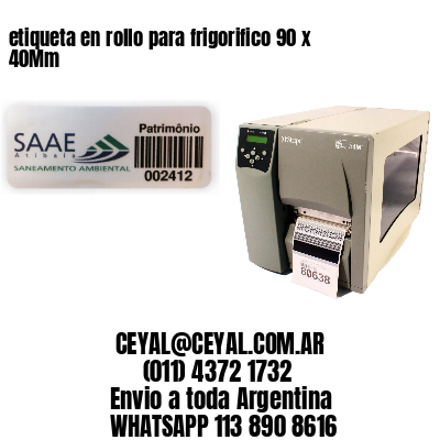 etiqueta en rollo para frigorifico 90 x 40Mm