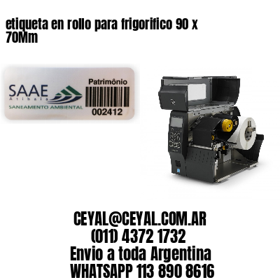 etiqueta en rollo para frigorifico 90 x 70Mm