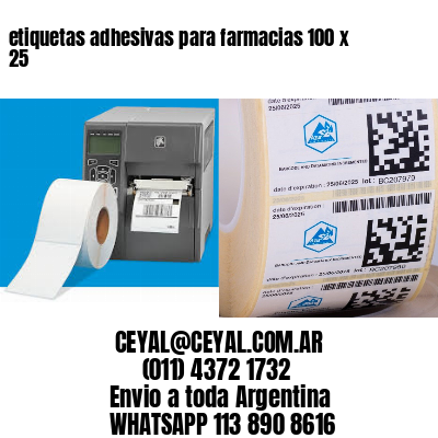 etiquetas adhesivas para farmacias 100 x 25