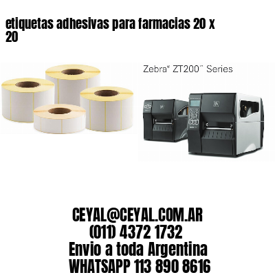 etiquetas adhesivas para farmacias 20 x 20