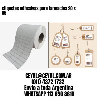 etiquetas adhesivas para farmacias 20 x 85