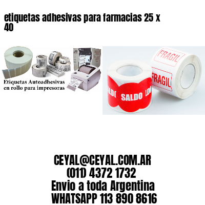 etiquetas adhesivas para farmacias 25 x 40