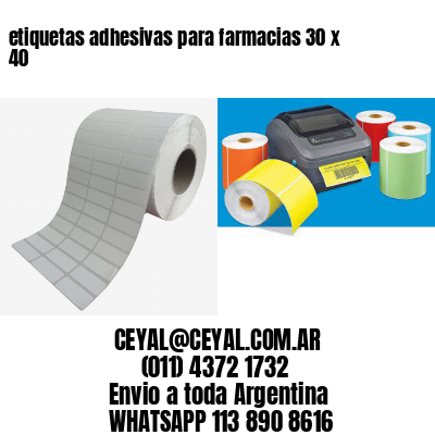etiquetas adhesivas para farmacias 30 x 40