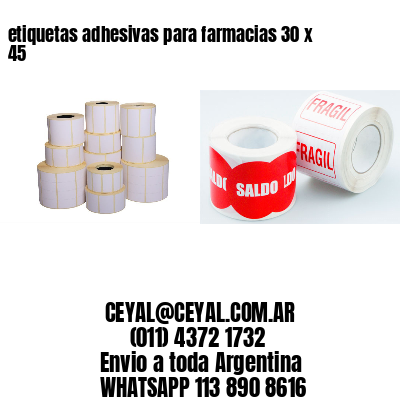 etiquetas adhesivas para farmacias 30 x 45