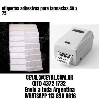 etiquetas adhesivas para farmacias 40 x 75