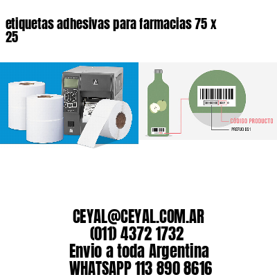 etiquetas adhesivas para farmacias 75 x 25