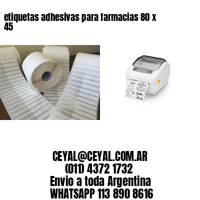 etiquetas adhesivas para farmacias 80 x 45