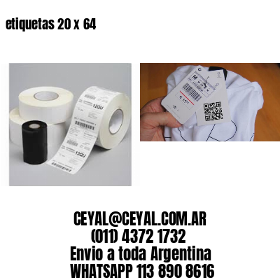 etiquetas 20 x 64