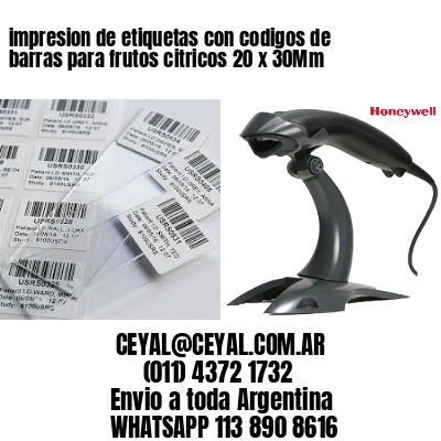 impresion de etiquetas con codigos de barras para frutos citricos 20 x 30Mm