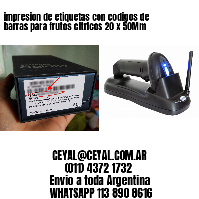 impresion de etiquetas con codigos de barras para frutos citricos 20 x 50Mm