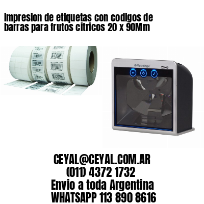 impresion de etiquetas con codigos de barras para frutos citricos 20 x 90Mm