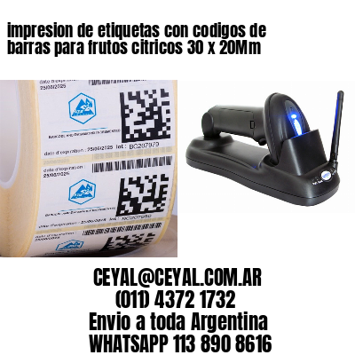 impresion de etiquetas con codigos de barras para frutos citricos 30 x 20Mm