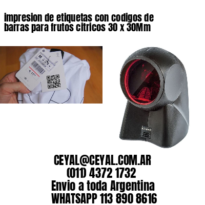 impresion de etiquetas con codigos de barras para frutos citricos 30 x 30Mm