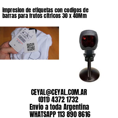 impresion de etiquetas con codigos de barras para frutos citricos 30 x 40Mm