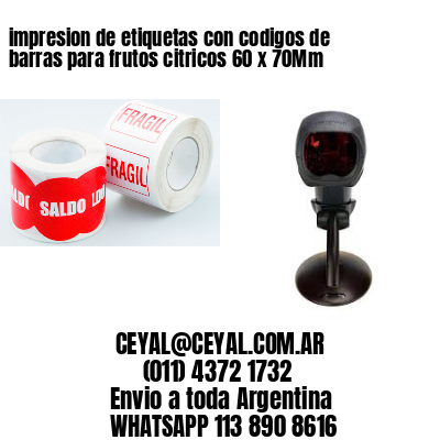 impresion de etiquetas con codigos de barras para frutos citricos 60 x 70Mm