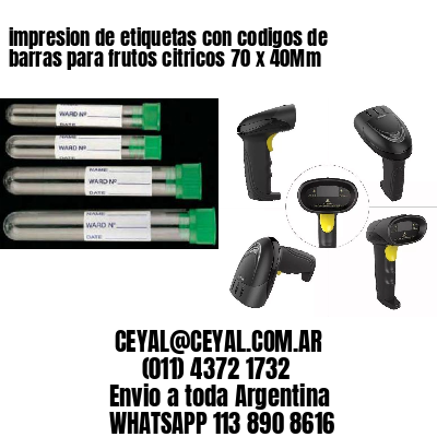 impresion de etiquetas con codigos de barras para frutos citricos 70 x 40Mm